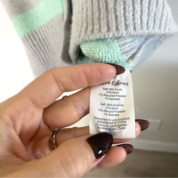 NWT For Love and Lemons Cropped Pastel Green Purple Striped Sweater Vest | Sm - Picture 9 of 9